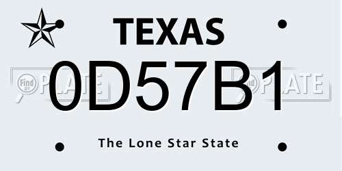 0D57B1 Texas License Plate