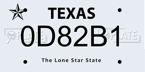 0D82B1 Texas License Plate