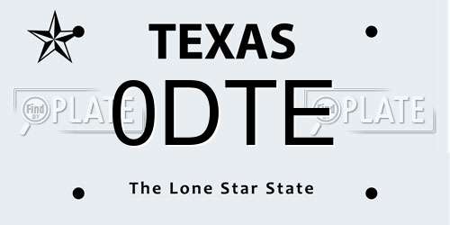 0DTE Texas License Plate
