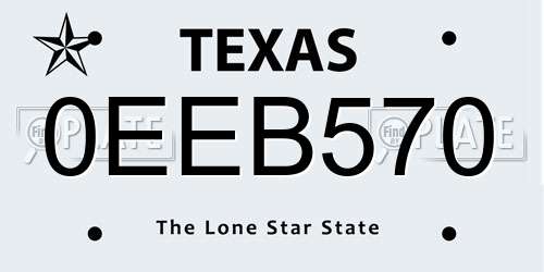0EEB570 Texas License Plate