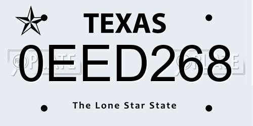 0EED268 Texas License Plate
