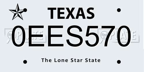 0EES570 Texas License Plate
