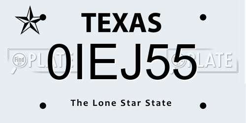 0IEJ55 Texas License Plate
