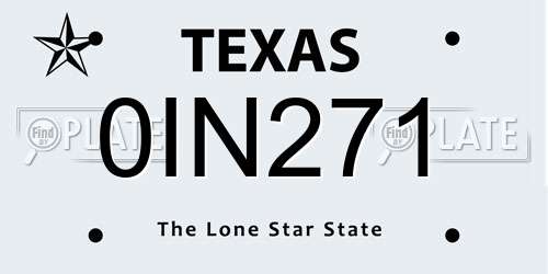 0IN271 Texas License Plate