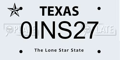 0INS27 Texas License Plate
