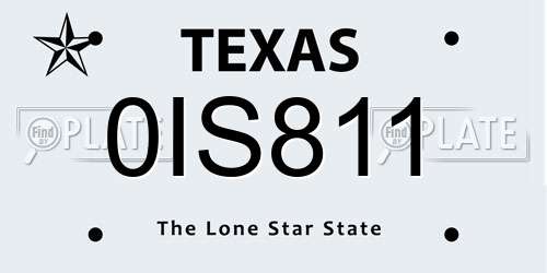 0IS811 Texas License Plate