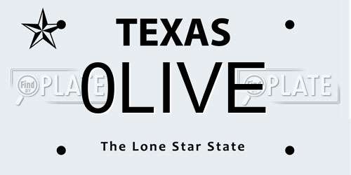 0LIVE Texas License Plate