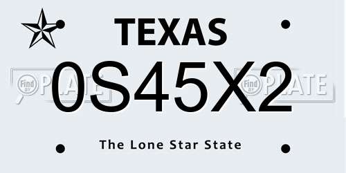 0S45X2 Texas License Plate
