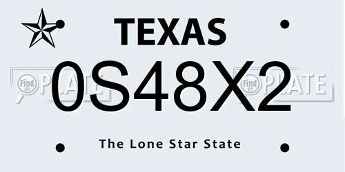 0S48X2 Texas License Plate