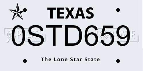 0STD659 Texas License Plate
