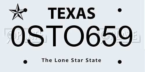 0STO659 Texas License Plate