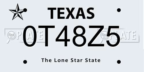0T48Z5 Texas License Plate