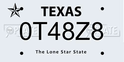 0T48Z8 Texas License Plate