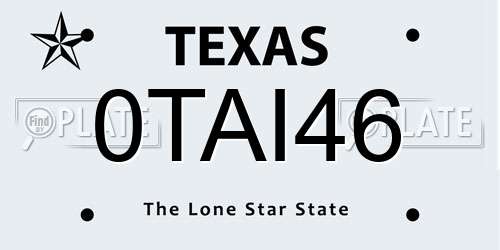 0TAI46 Texas License Plate