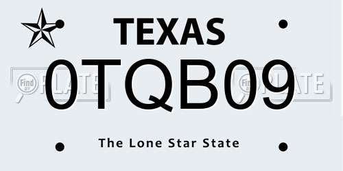 0TQB09 Texas License Plate