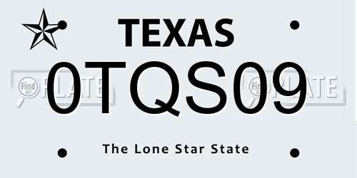 0TQS09 Texas License Plate