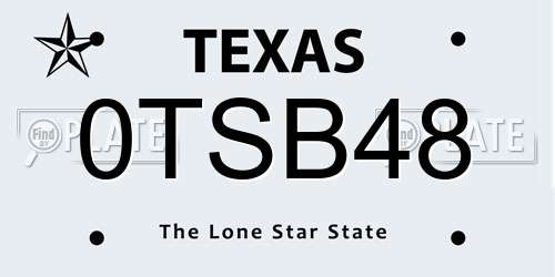 0TSB48 Texas License Plate