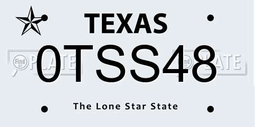 0TSS48 Texas License Plate