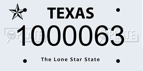 1000063 Texas License Plate