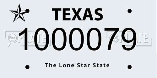 1000079 Texas License Plate