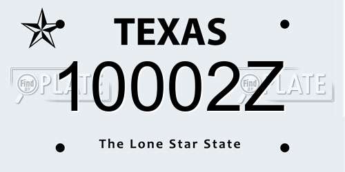 10002Z Texas License Plate