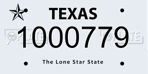 1000779 Texas License Plate