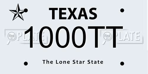 1000TT Texas License Plate