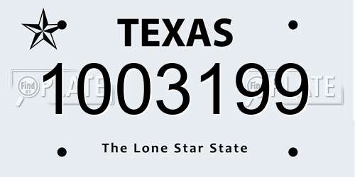 1003199 Texas License Plate