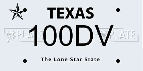 100DV Texas License Plate