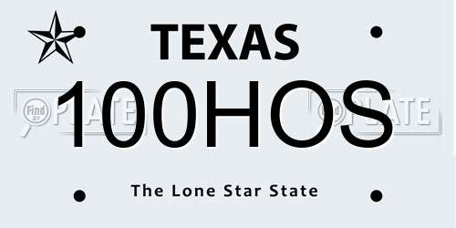 100HOS Texas License Plate