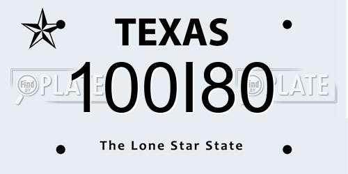100I80 Texas License Plate
