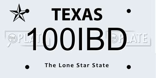 100IBD Texas License Plate
