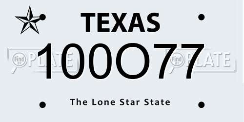 100O77 Texas License Plate