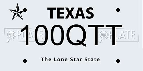 100QTT Texas License Plate