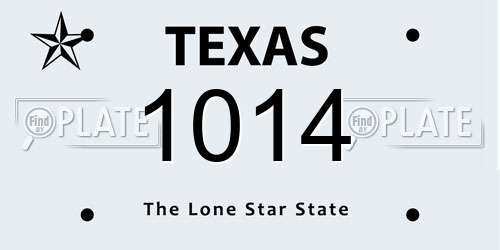 1014 Texas License Plate