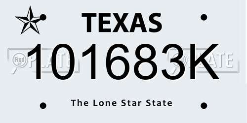 101683K Texas License Plate