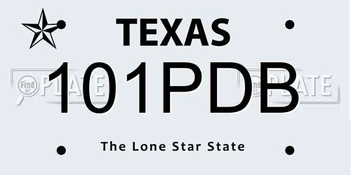 101PDB Texas License Plate