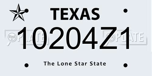 10204Z1 Texas License Plate