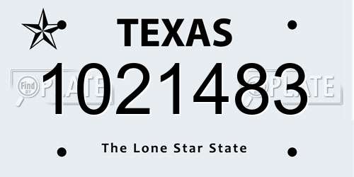 1021483 Texas License Plate