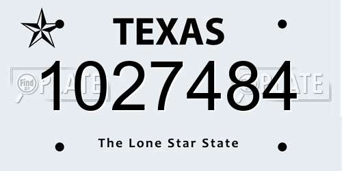 1027484 Texas License Plate
