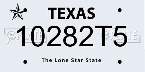 10282T5 Texas License Plate