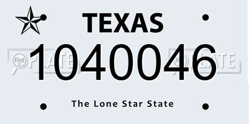 1040046 Texas License Plate