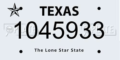 1045933 Texas License Plate