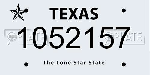 1052157 Texas License Plate