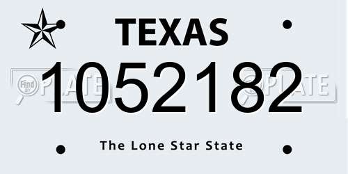 1052182 Texas License Plate