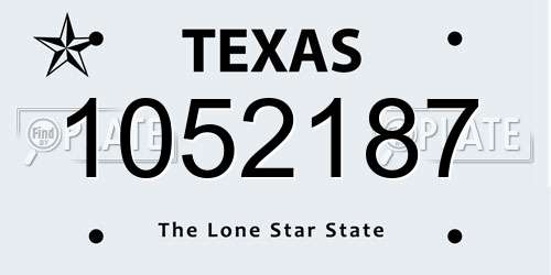 1052187 Texas License Plate