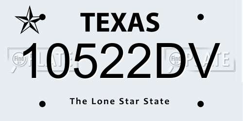 10522DV Texas License Plate