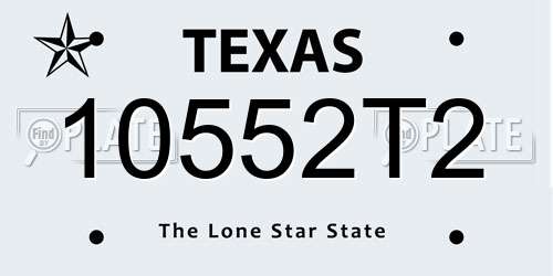10552T2 Texas License Plate