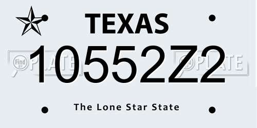 10552Z2 Texas License Plate