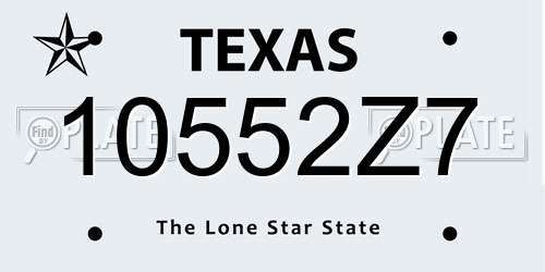 10552Z7 Texas License Plate